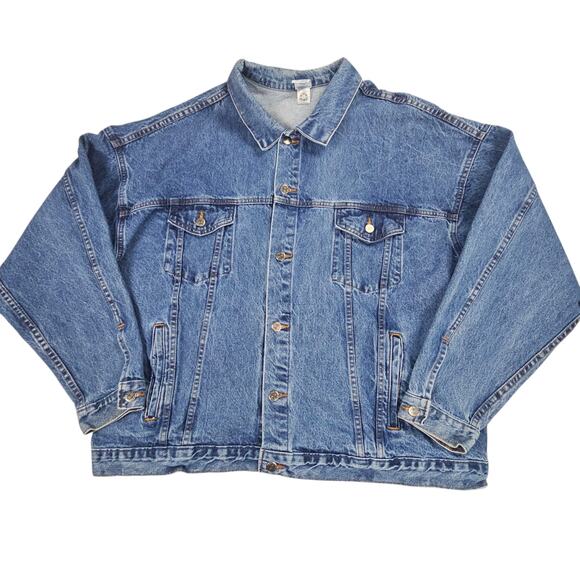 Vintage Eagle and US Flag Jean Jacket Men 4XL Trucker Made USA IAM Union Tyca - Picture 3 of 15